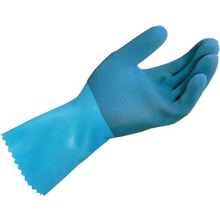 MAPA Blue-Grip LL301 Natural Rubber Gloves, Heavy Weight, Blue, Medium 301427